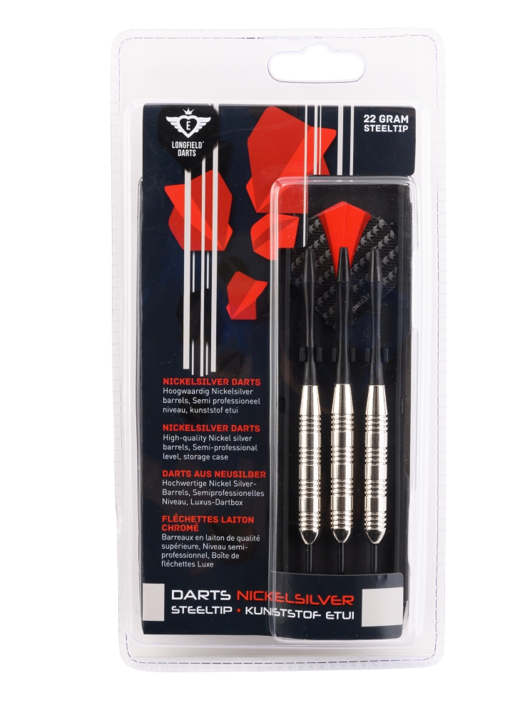 Longfield Nickel Silver Darts - 22 gram op Blister